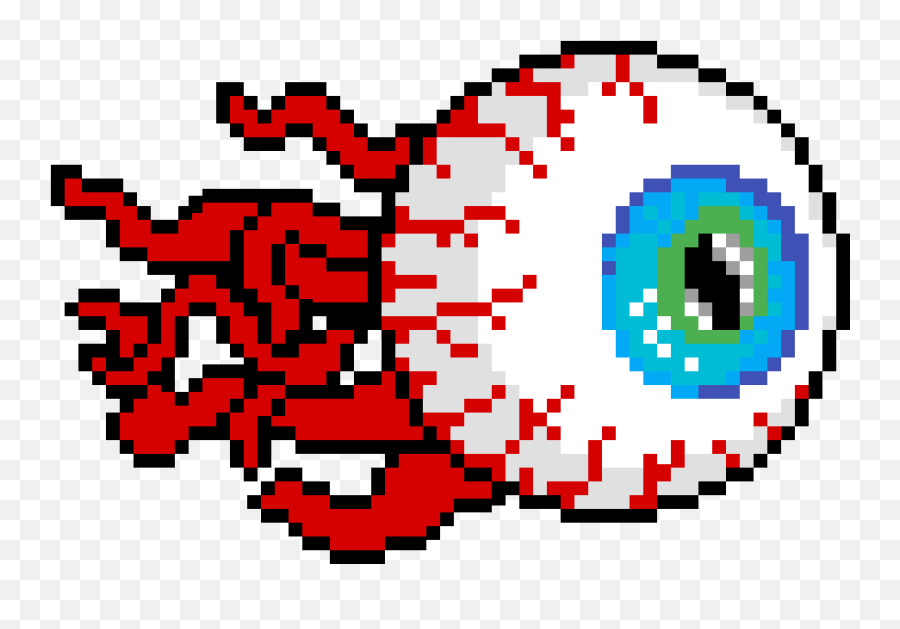 Pixilart - Terraria Eye Of Cthulhu By Wolfmastersans Eye Of Cthulhu Pixel Art Png,Cthulhu Png