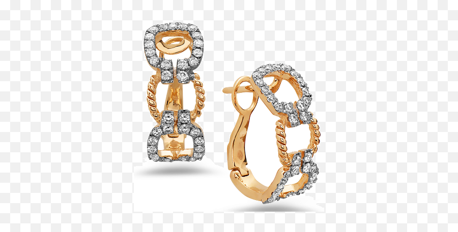 14ky Open Circle Diamond Earrings - Solid Png,Diamond Earrings Png