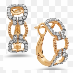 14ky Open Circle Diamond Earrings - Solid Png,Diamond Earrings Png