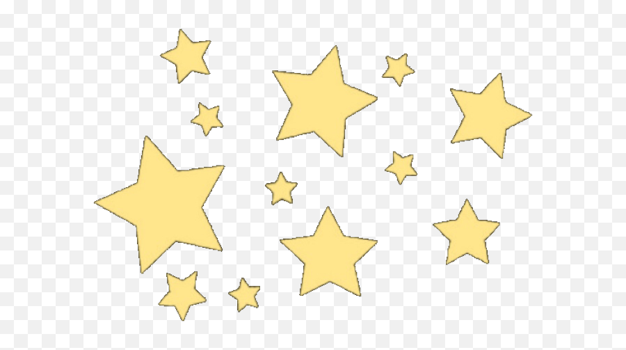 Kawaii Cute Yellow Pastel Stars Sticker - Transparent Pastel Yellow Star Png,Stars Overlay Png