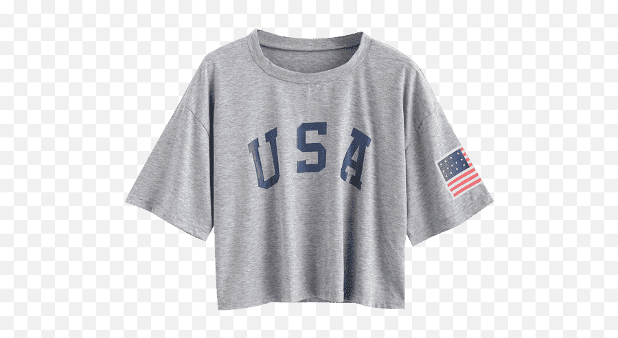 Zaful American Flag Print Tee - Gray Goose Xl American Charli D Amelio Clothes Style Png,Grey Goose Logo