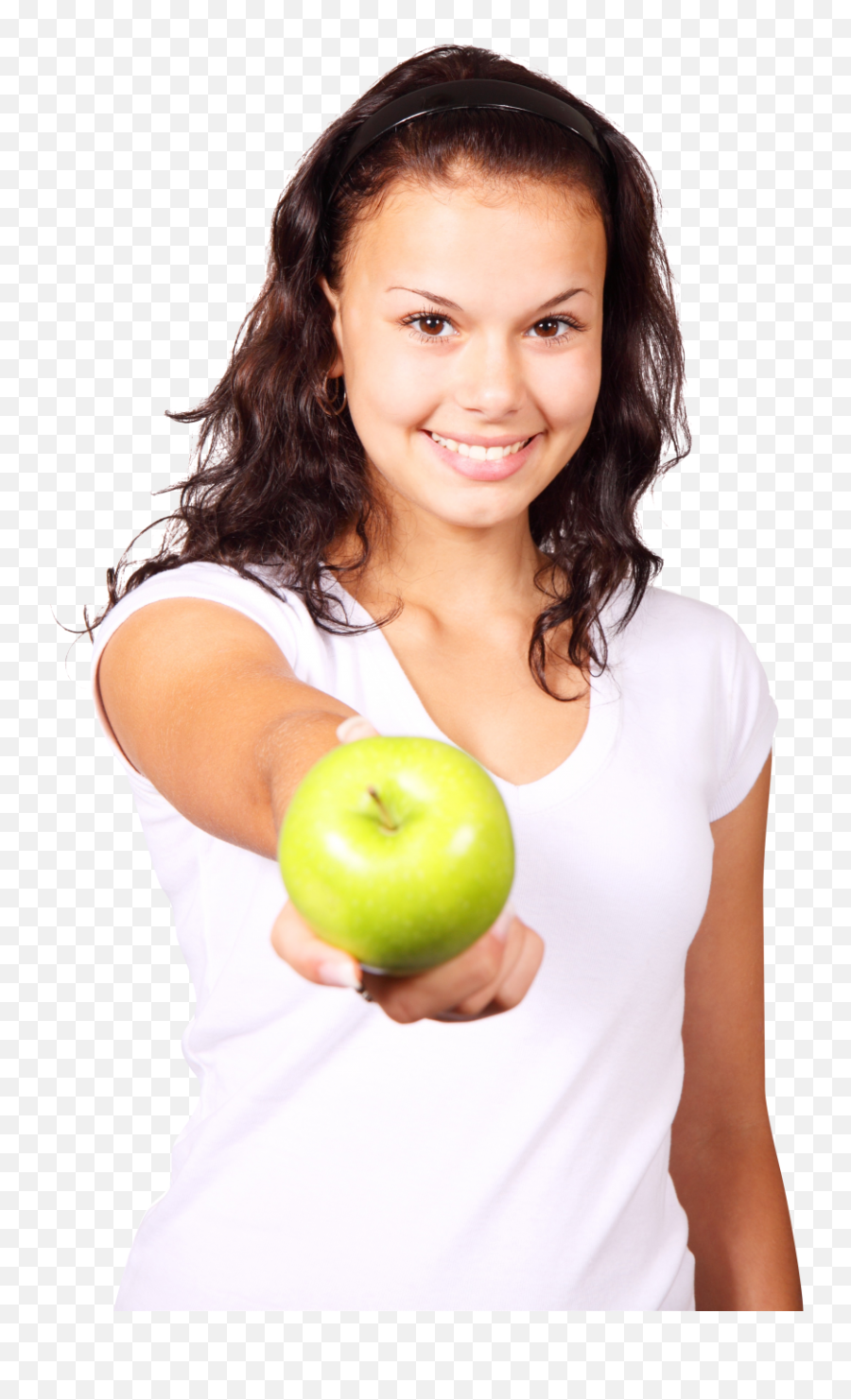 A Girl Hold Apple In Her Hand Png Image - Girl With Apple,Woman Hand Png