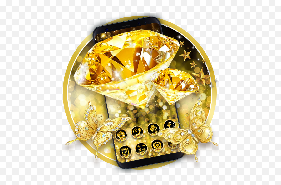 Gold Diamond Launcher Theme Live Hd Wallpapers Apk 10 - Gold Diamond Wallpaper Hd Png,Xperia App Drawer Icon