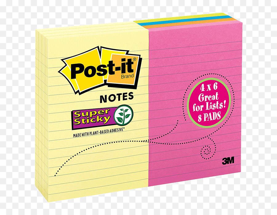 Post - It Super Sticky Notes 8 Pads 800 Total Sheets 4 X 6 U2022 Thirstyrun Post It Notes Png,Post It Notes Png
