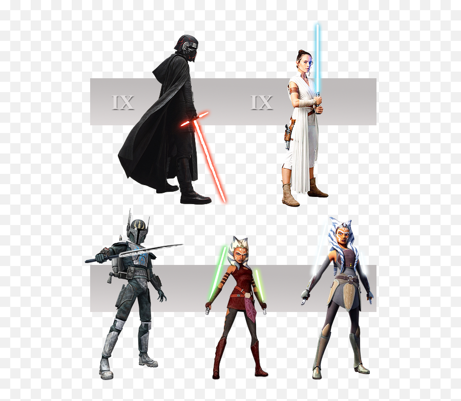 Kylo Ren U0026 Rey Ep Ix Vs Ahsoka Tano Pre Vizsla Gauntlet - Ahsoka Tano Vs Rey Png,Kylo Ren Png