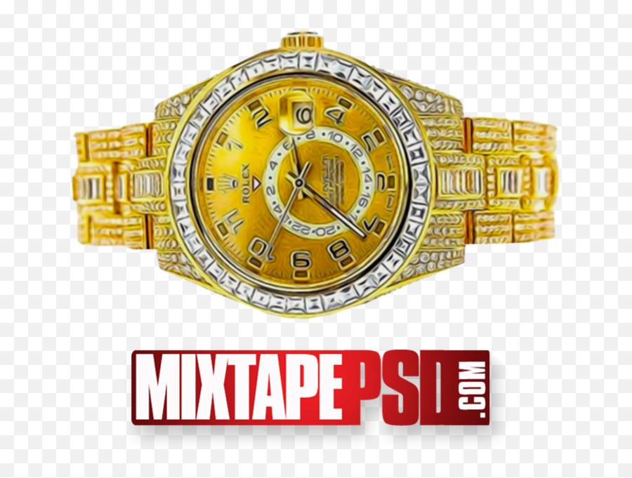 Download Hd Gold Rolex Watch - Cuban Link Chain Transparent Marco Zero Square Png,Rolex Watch Png