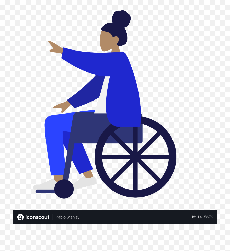 Free Handicapped Woman Sitting - Wheelchair Illustration Png,Woman Sitting Png