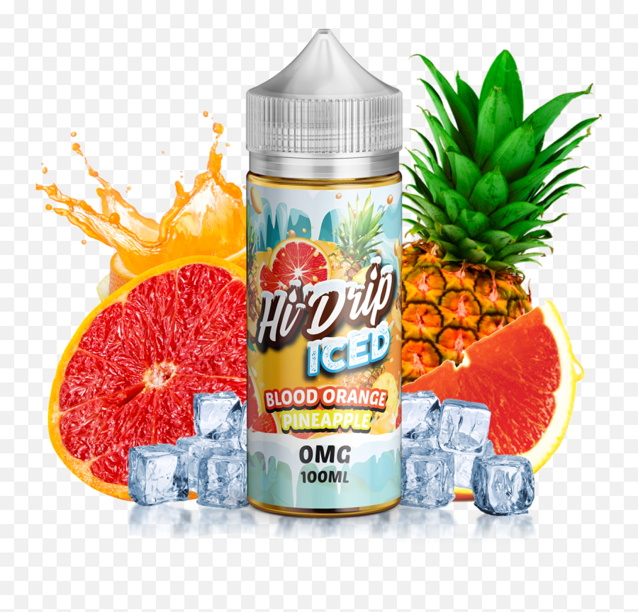 Hi Drip Iced - Blood Orange Pineapple 100ml Vape Juice Hi Drip Blood Orange Pineapple Png,Blood Drip Png