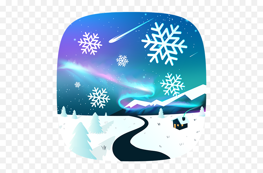 Winter Night Snowflakes Live Wallpaper - Google Feliz Navidad En Tiza De Colores Png,Snowflake Emoji Png