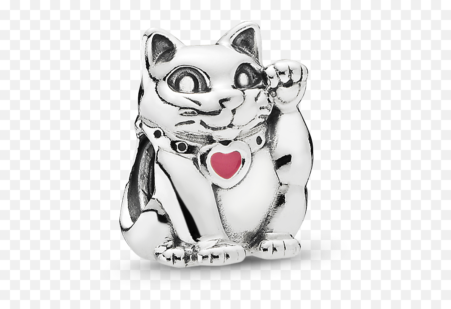 Red Waving Cat Charm Hk Pandora Online Store - Cartoon Png,Cat Whiskers Png