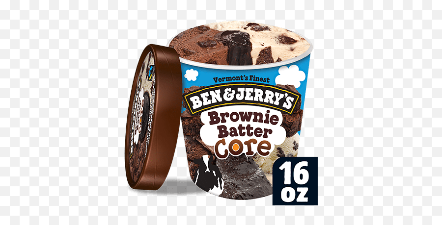 Brownie Batter Core Ice Cream Pint - Brownie Ben And Ice Cream Png,Brownie Png