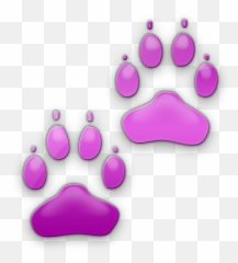 Download Neon Clipart Dog Paw - Purple Prints PNG Emoji