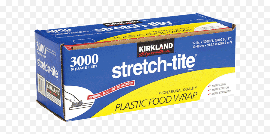 Kirkland Signature Stretch - Tite Plastic Food Wrap 12 In X 3000 Ft U2022 Thirstyrun Costco Plastic Food Wrap Png,Plastic Wrap Png