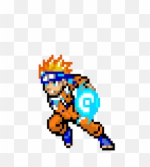Using Rasengan - Naruto Minecraft Pixel Art png