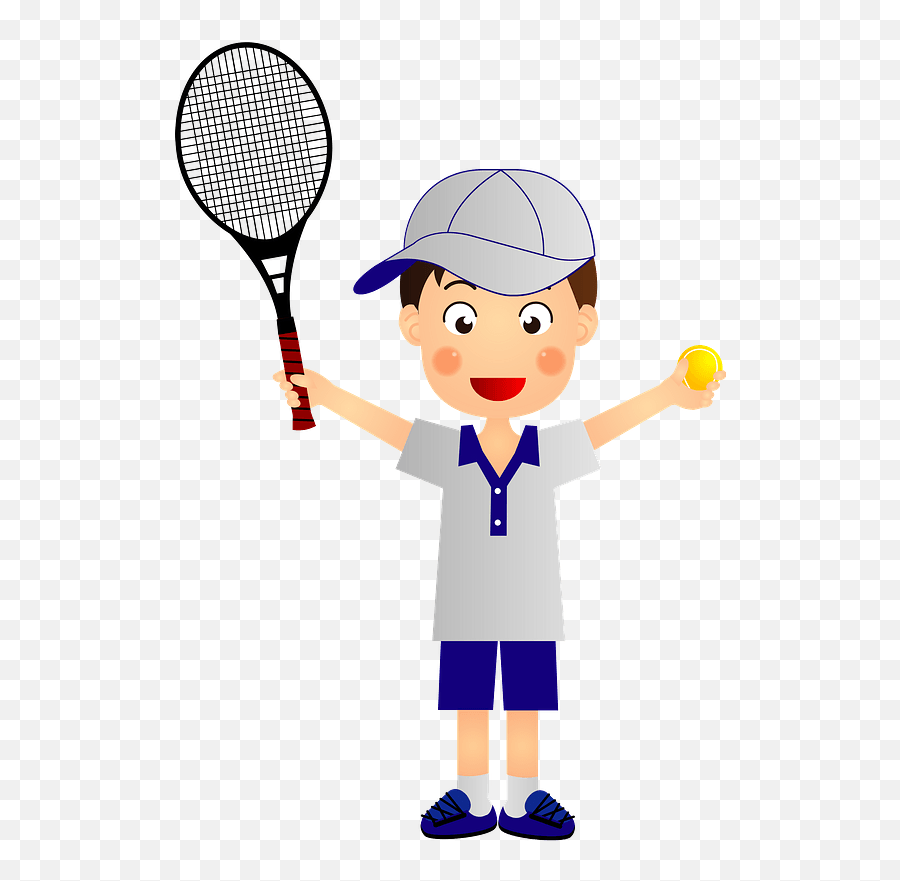 Download Tennis Player Boy Clipart - Tennis Racket Png,Tennis Racket Png