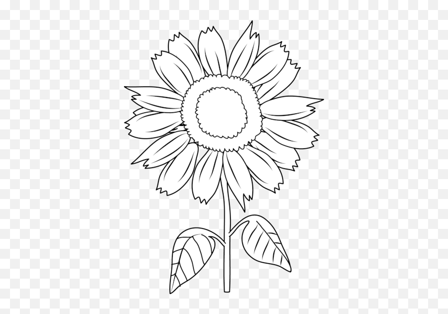Sunflower Clipart 2 - Black And White Clipart Of Sunflower Png,Sunf...