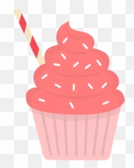 Cupcake Sprinkles Swirl Topping Straw Flat - Transparent PNG Sprinkle Svg