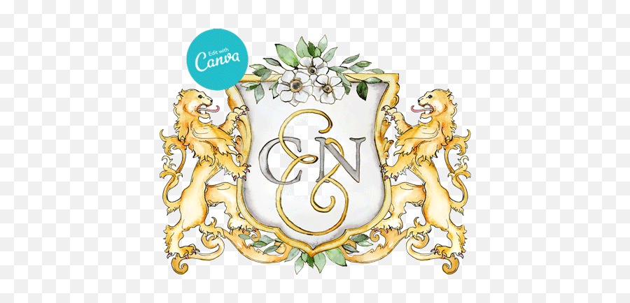 Custom Family Crests - Jamie Hansen Art D Letter With Lion Png,Coat Of Arms Template Png