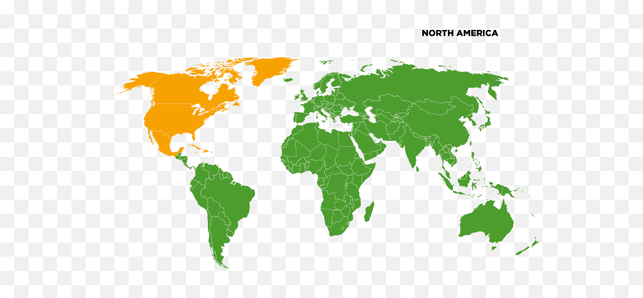 North America - World Map Png,North America Transparent