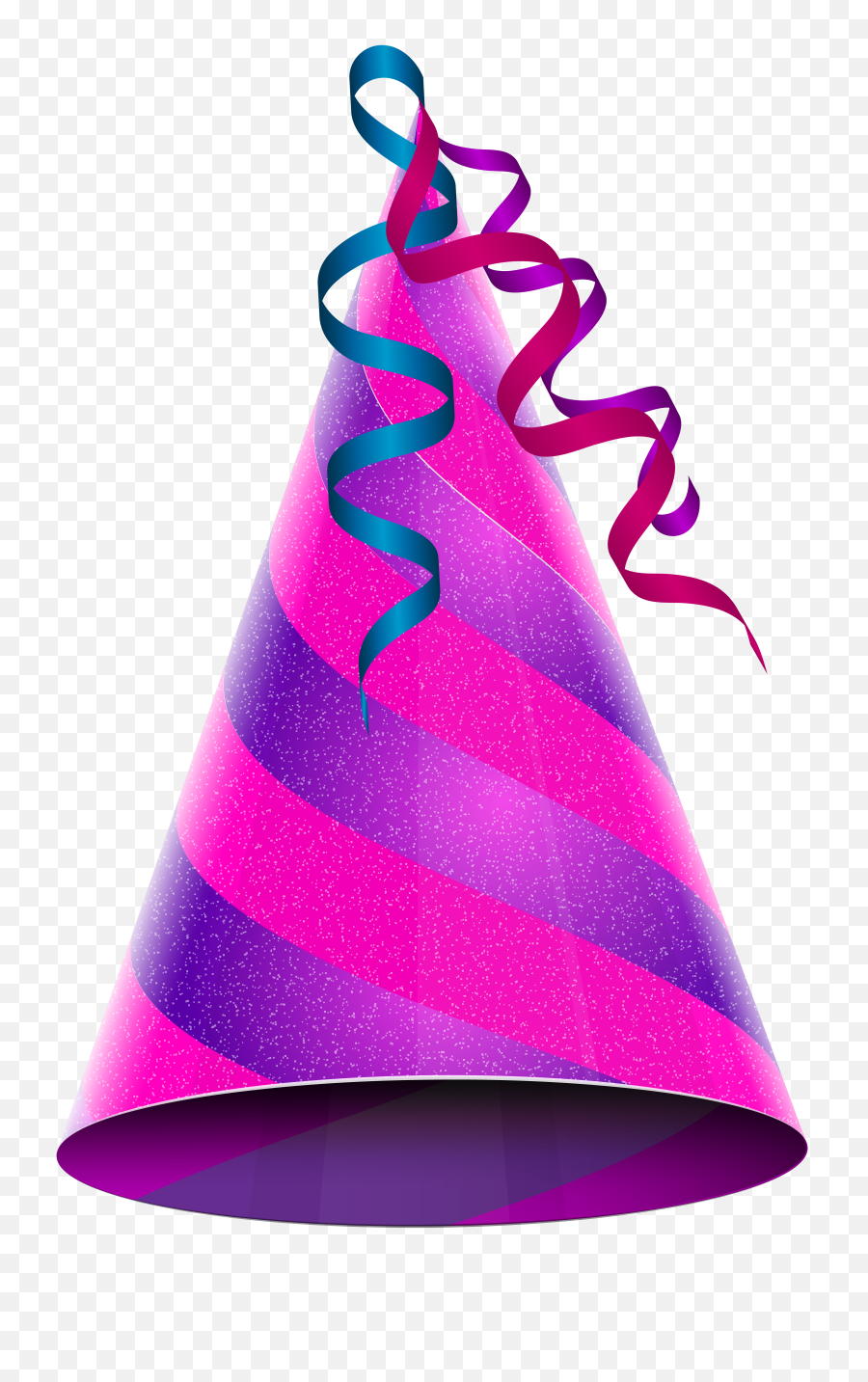 Birthday Party Hat Purple Pink Png Clip - Party Hat Png Transparent,Birthday Hats Png