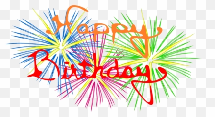 Bday And Fireworks - Happy Birthday Png