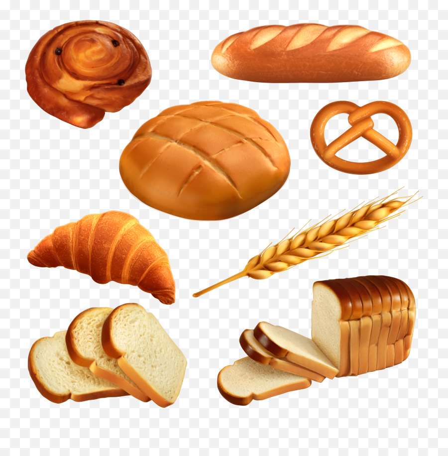 Download Hd Pastry Clipart Baguette - Outeam 13u0027u0027 Serrated Bread Vector Set Png,Bread Clipart Png