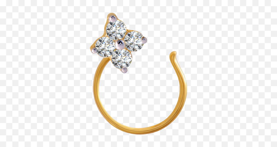 Yellow Gold And Diamond Nose Pin - Engagement Ring Png,Nose Ring Png