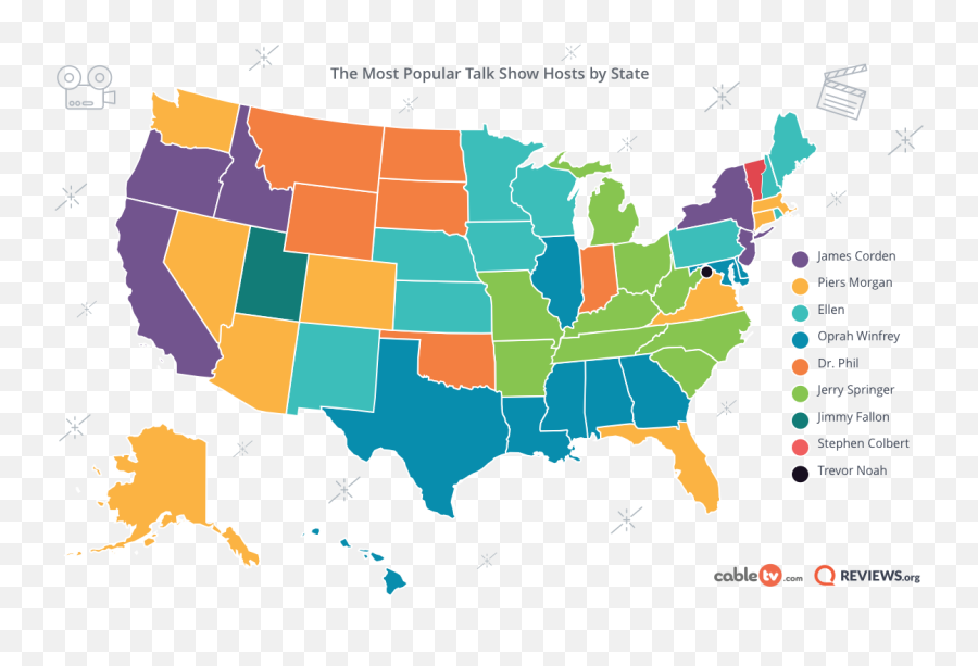 The Most Popular Talk Show Host In Your State U2014 2017 Map - Standard Oil Png,Tunnelbear Icon