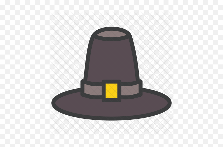 Pilgrim Icon Of Colored Outline Style - Thanksgiving Hat Icons Png,Pilgrim Hat Png