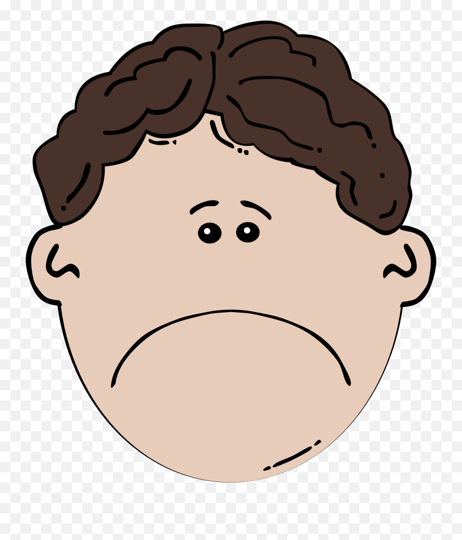 Boy Face Cartoon 3 Clip Art - Vector Clip Art Sad Boy Face Clipart Png,Cartoon Smile Png