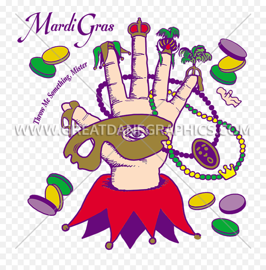 Mardi Gras Hands Production Ready Artwork For T - Shirt Printing Event Png,Mardi Gras Png