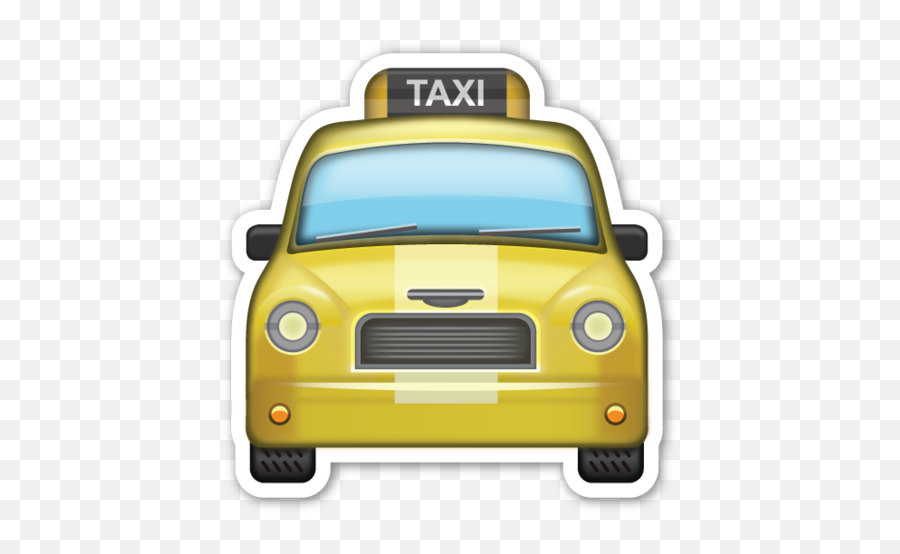 Taxi Red Bubble Stickers Emoji - Emoji Taxi Whatsapp Png,School Emoji Png