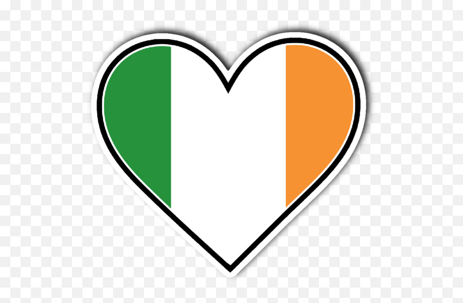 Irish Flag Heart Vinyl Die Cut Sticker - Irish Flag Heart Png,Ireland Flag Png