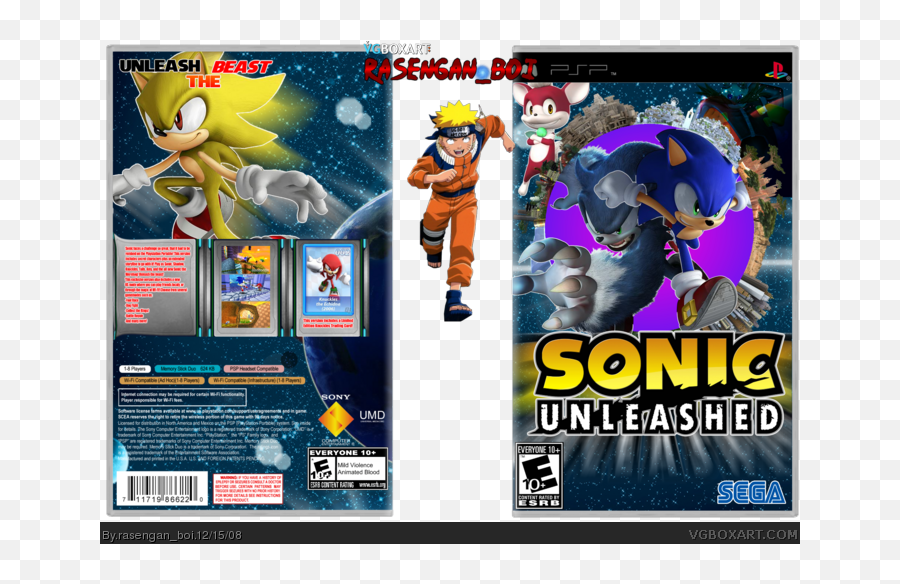 Sonic Unleashed Psp Box Art Cover - Sonic Unleashed Png,Sonic Unleashed Logo