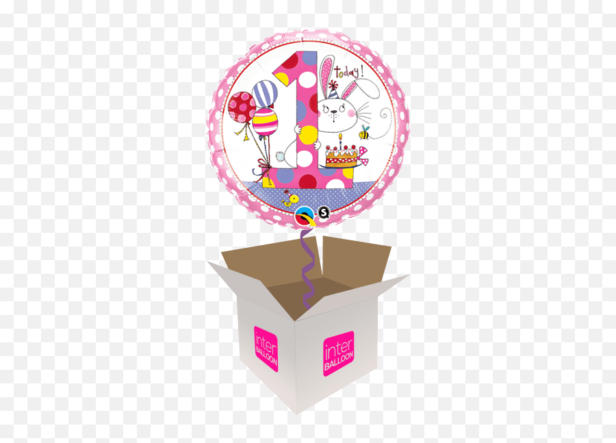 1st Birthday Pink Polka Dot Bunny - 18th Birthday Balloons Png,Feliz Cumplea?os Png