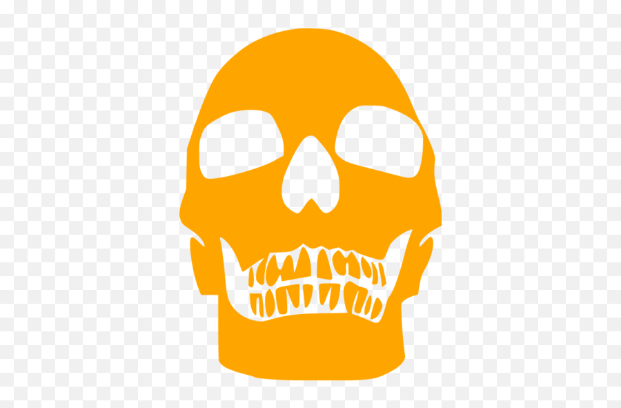 Orange Skull 75 Icon - Lime Skull Png,Skull Transparent Png