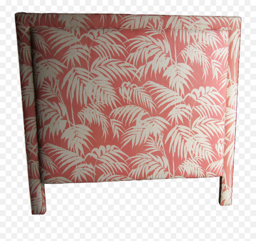 Custom Coral And Cream Bamboo Leaf Upholstered Queen Headboard Png Leaves
