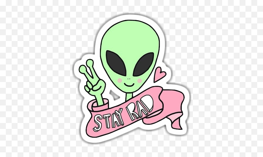 Alien Tumblr Cute Girly Sticker Febuary Remixit Remix - Png Png Alien,Girly Png