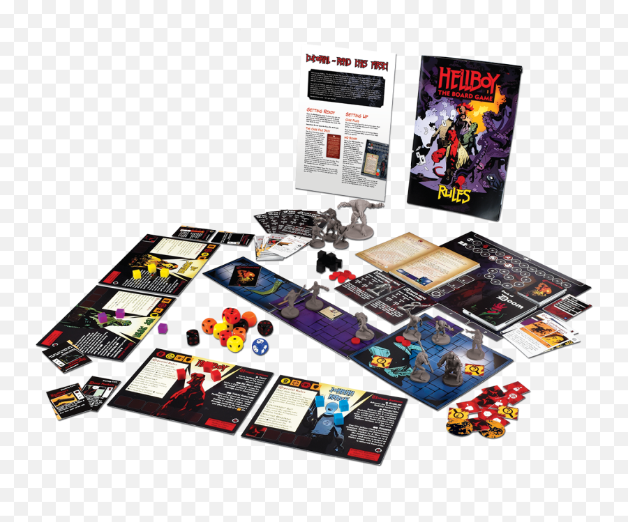 Fight The Minions Of Chaos In Hellboy Board Game - Hellboy Board Game Set Up Png,Hellboy Png