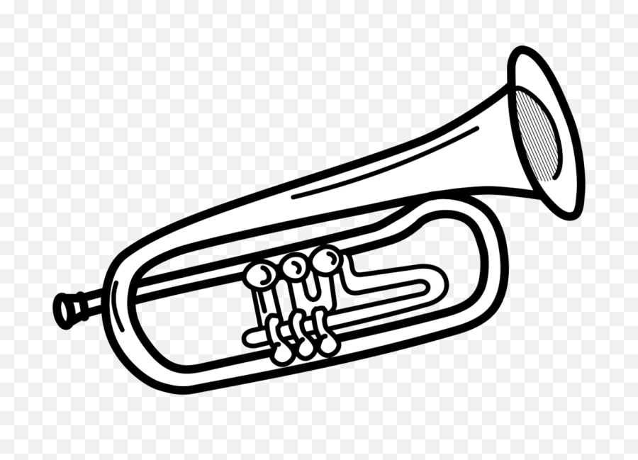 Trumpet Clipart Png 5 Image - Trumpet Black And White,Trumpet Transparent