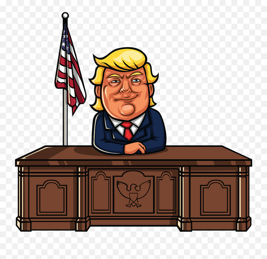 Trumped An Alternative Musical Home - Trump At His Desk Cartoon Png,Trump Png