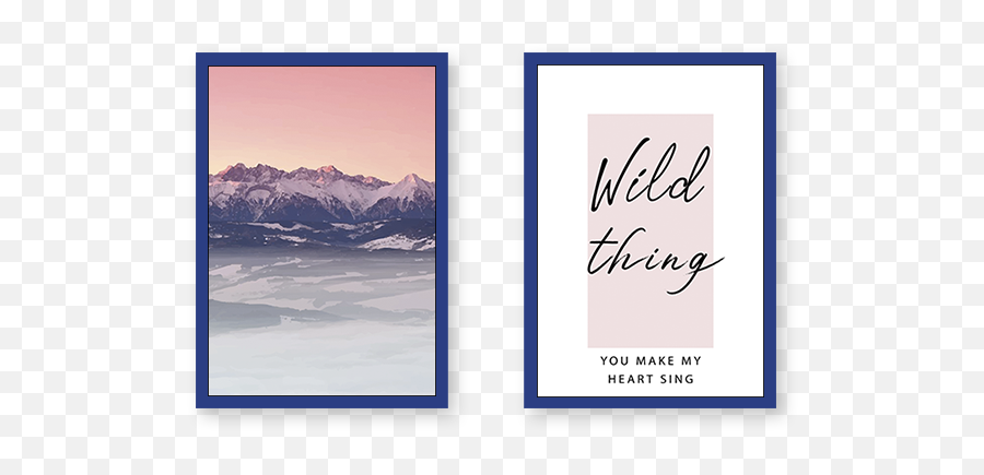 Wild Thing Quote With Mountains - Set Of 2 Frames Summit Png,Mountains Transparent