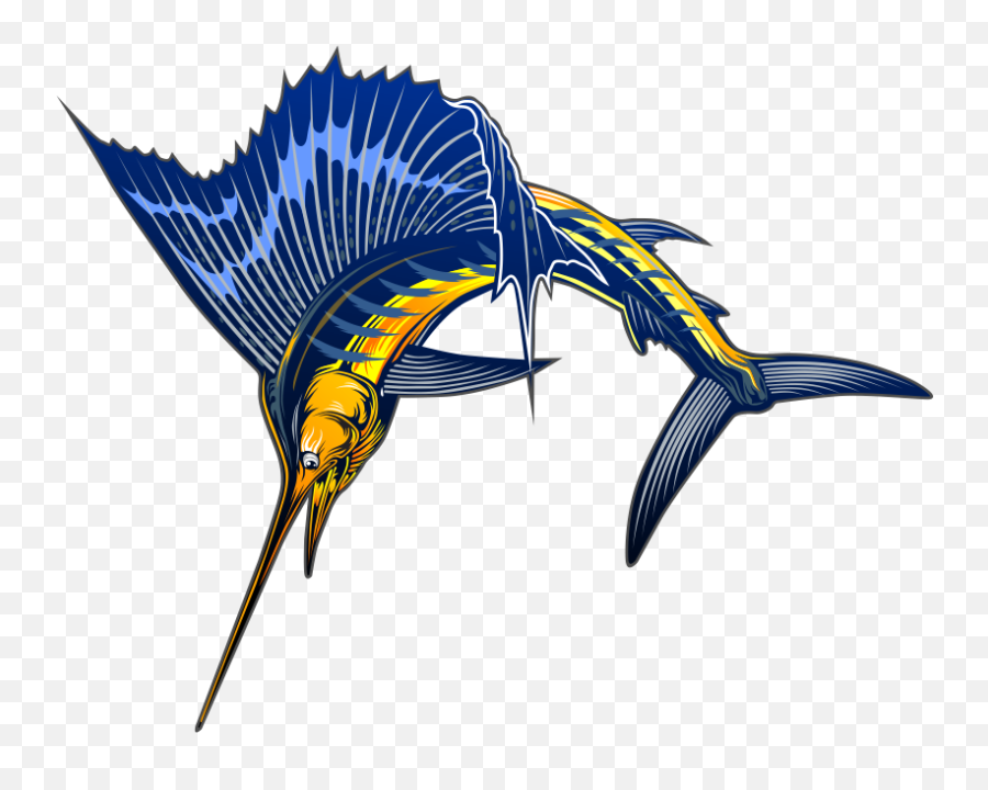 Sailfish Atlantic Blue Marlin Clip Art - Swordfish Clipart Marlin Blue Marlin Swordfish Png,Swordfish Png