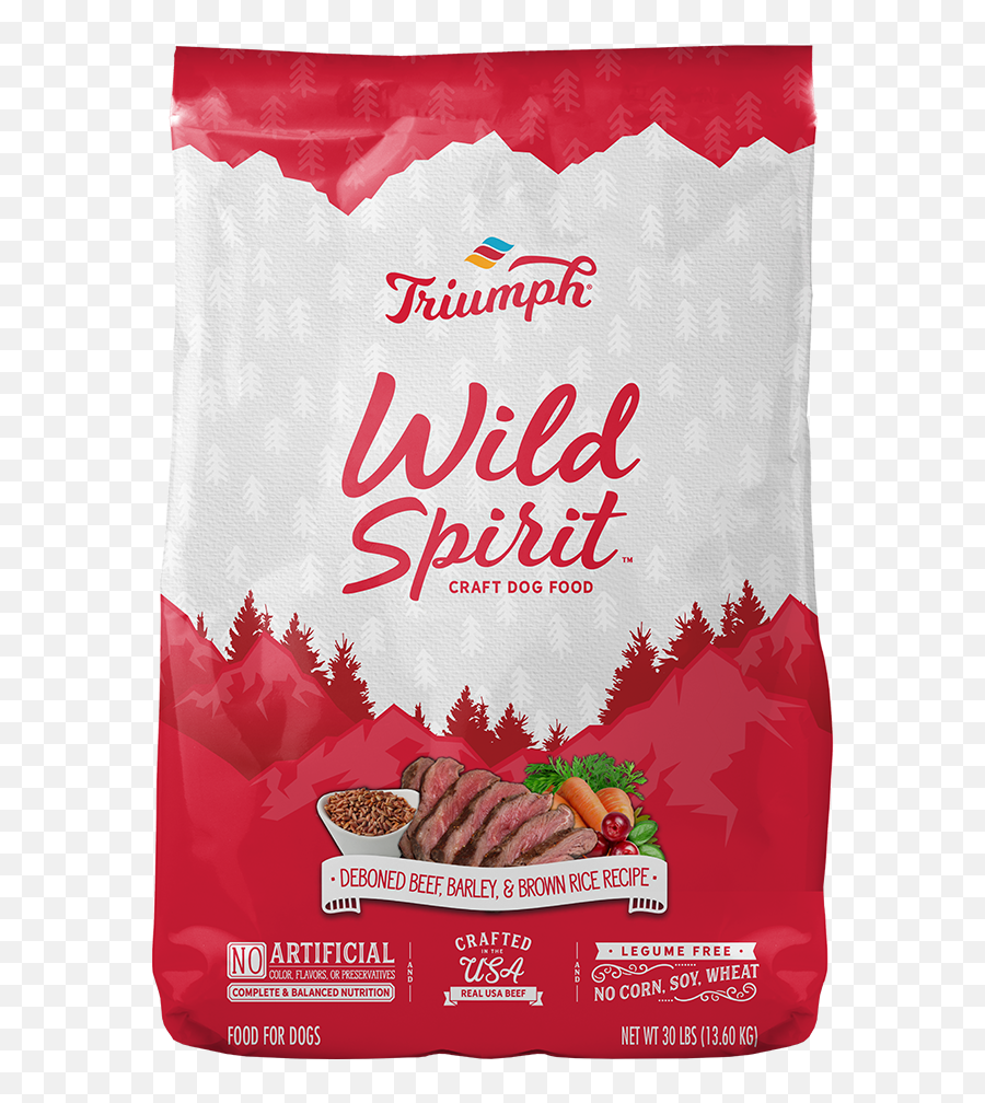 Wild Spirit Beef Barley U0026 Brown Rice Recipe Dog Food - Triumph Wild Spirit Perro Png,Barley Png