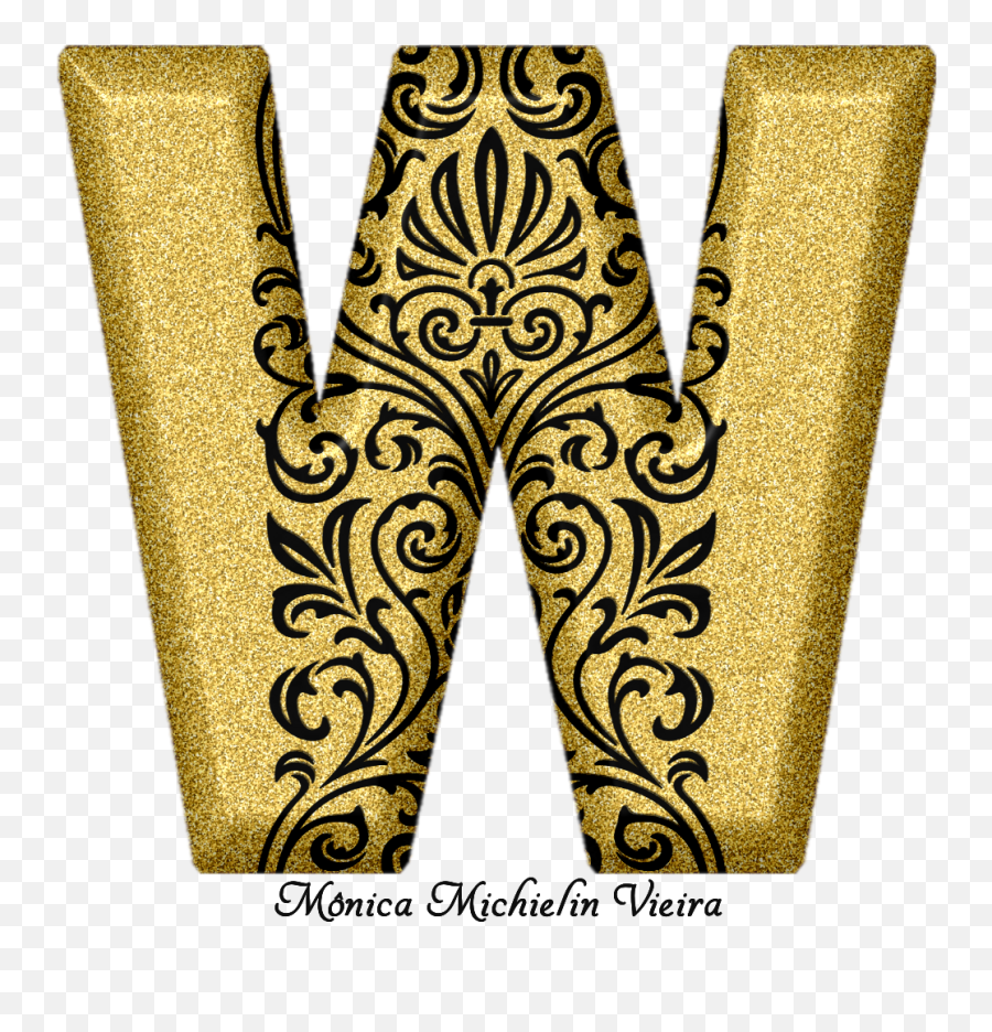 Monica Michielin Alfabetos Alfabeto Glitter Dourado Com - Transparent Png Alfabeto Glitter,Ornamentos Png