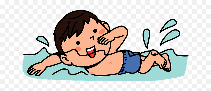 Child Boy Swim Clipart - Cartoon Child Swimming Transparent Png,Swimming Clipart Png