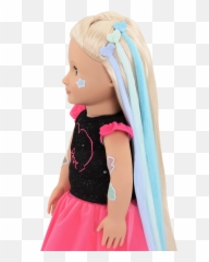 Side Profile Of Luana With Hair Extensions - Barbie Clipart Plush Png,Barbie Png