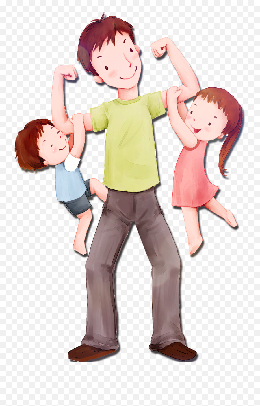 Super Dad Png Free Download - Father And Children Png,Dad Png - free  transparent png images 