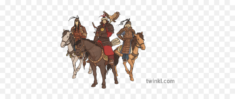 Mongolian Warriors Illustration - Twinkl Rein Png,Warriors Png