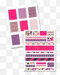 Pink U0026 Gold Glam Planner Stickers Washi Tape Ribbons And More - Horizontal Png,Washi Tape Png